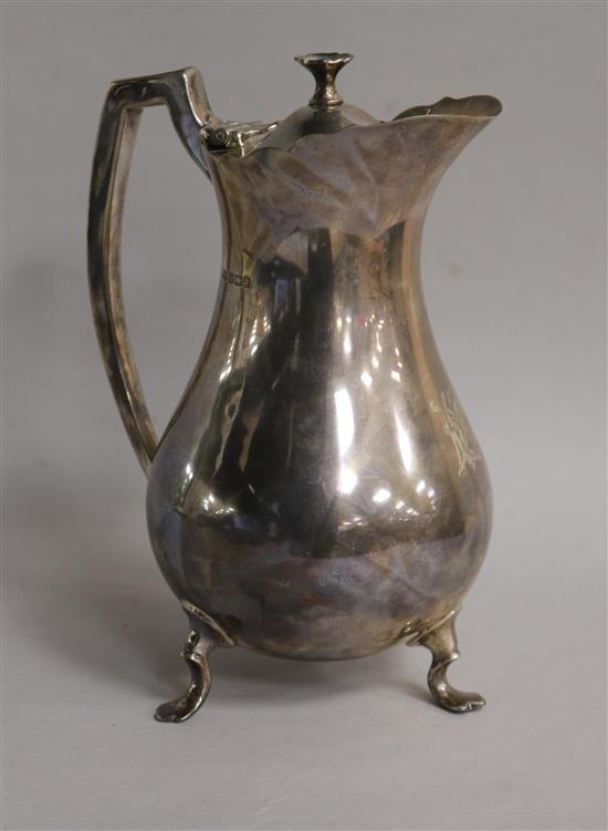 A George V silver hot water pot by Mappin & Webb, Sheffield, 1916, gross 13.5 oz.
